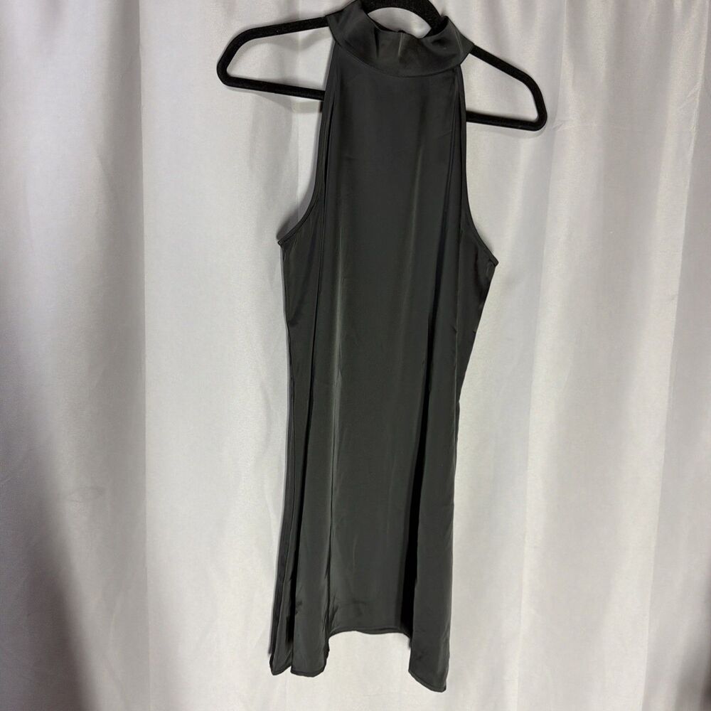 Express Dress Womens Small Tall Black High Neck Halter Sleeveless Evening